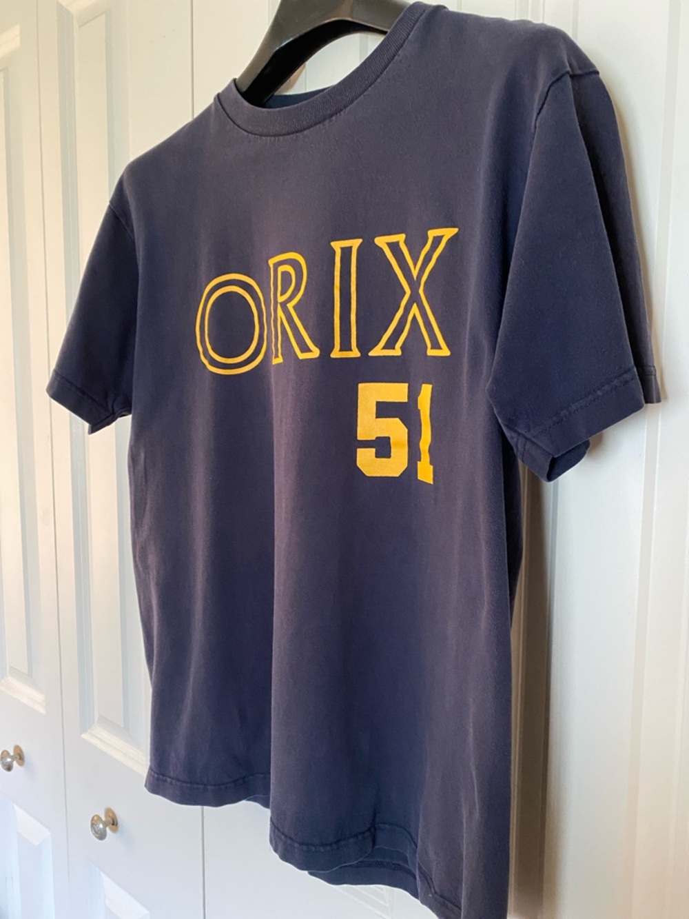 Ichiro #51 ORIX Buffaloes Japan Baseball T-Shirt Mens L Navy Blue Vintage Style - Picture 3 of 14